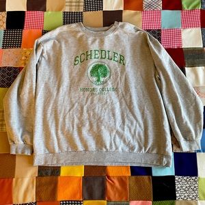 Anvil Heather Grey College Sweatshirt Sz 2XL